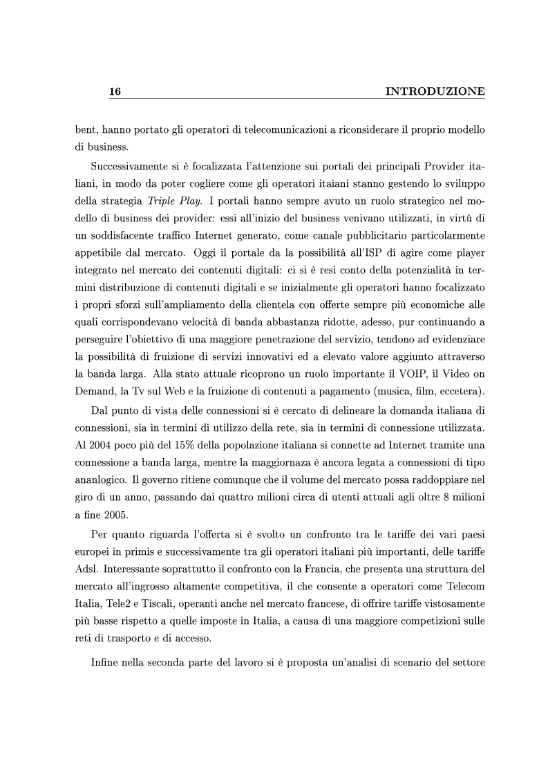 Anteprima della tesi: Le Strategie competitive degli ISP nel BroadBand nella fase di consolidamento del mercato. Un'analisi di scenario, Pagina 6