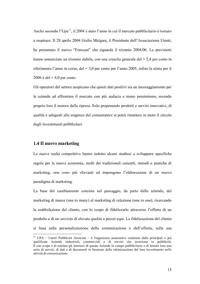 Anteprima della tesi: Nuove forme di comunicazione pubblicitaria su mezzi non tradizionali, Pagina 12