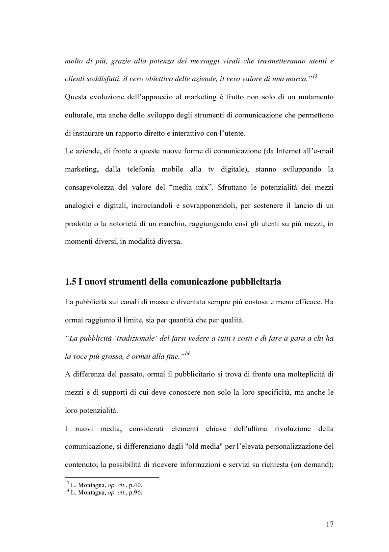 Anteprima della tesi: Nuove forme di comunicazione pubblicitaria su mezzi non tradizionali, Pagina 14