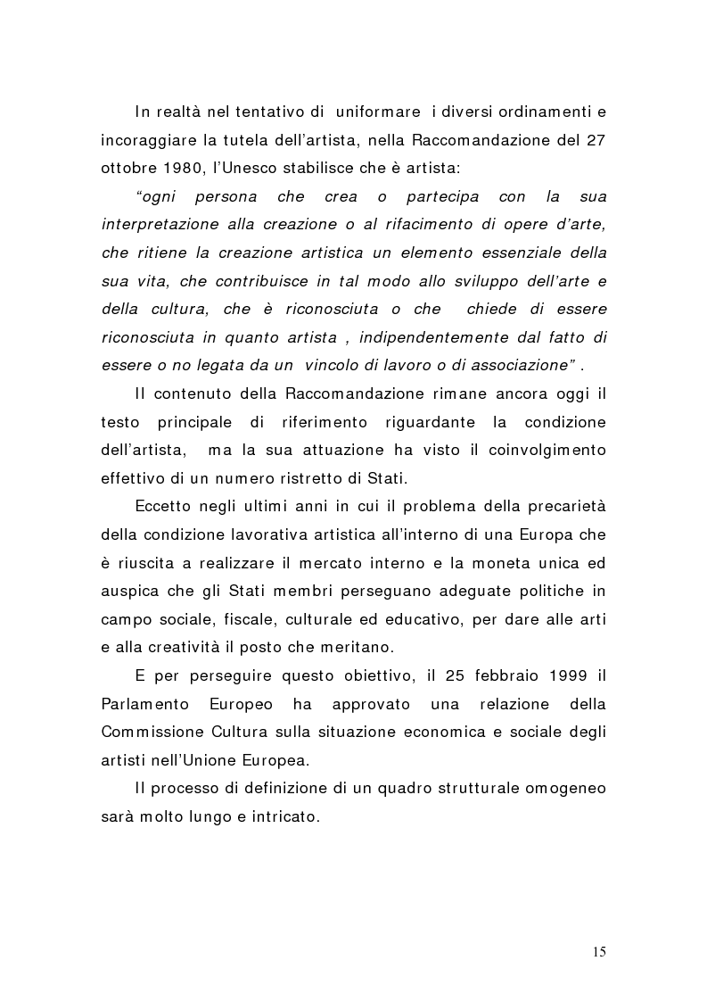 Anteprima della tesi: Artisti e mercati del lavoro: dinamiche occupazionali, Pagina 11