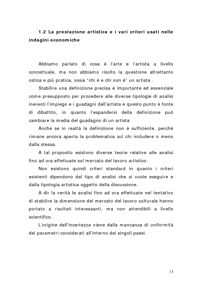 Anteprima della tesi: Artisti e mercati del lavoro: dinamiche occupazionali, Pagina 9
