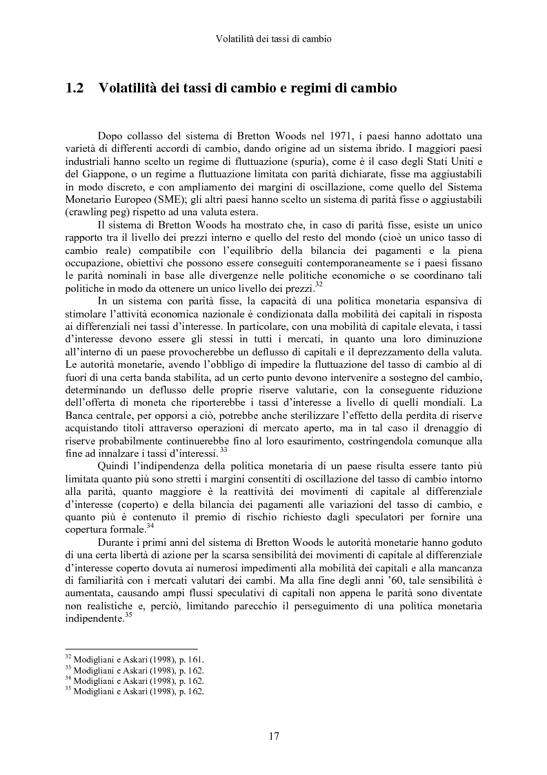 Anteprima della tesi: Volatilità dei tassi di cambio e regolamentazione dei movimenti internazionali di capitali, Pagina 12