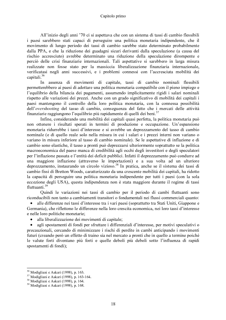 Anteprima della tesi: Volatilità dei tassi di cambio e regolamentazione dei movimenti internazionali di capitali, Pagina 13