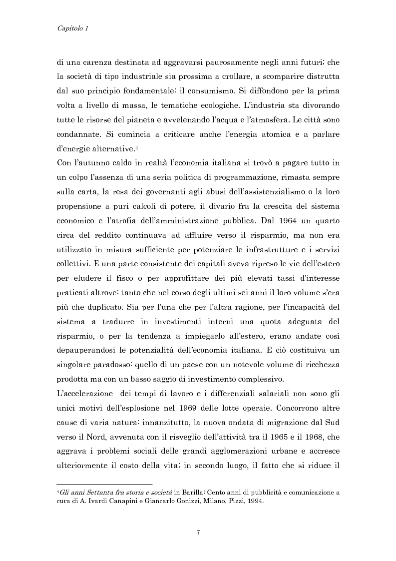 Anteprima della tesi: Crisi economica, strategie aziendali e comunicative: il caso Barilla (1973-1985), Pagina 10