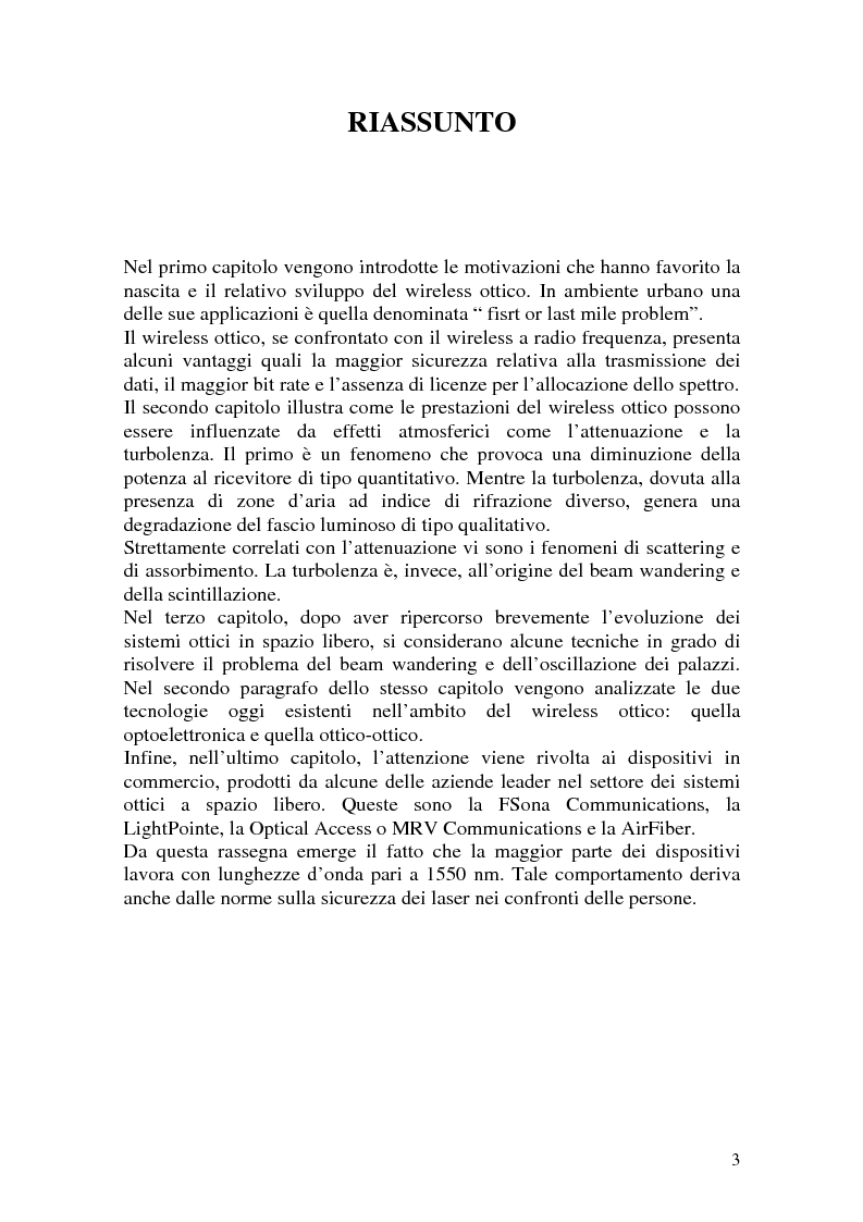 Anteprima della tesi: Apparati per Wireless Ottico, Pagina 3