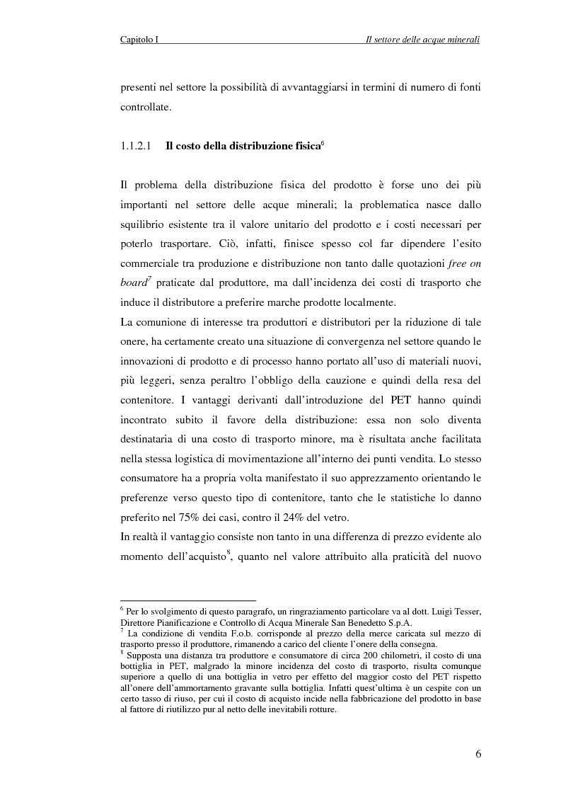 Anteprima della tesi: Creazione di Valore nel Settore delle Acque Minerali: il caso San Benedetto S.P.A., Pagina 11