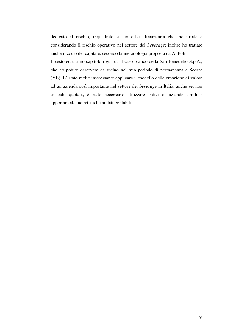 Anteprima della tesi: Creazione di Valore nel Settore delle Acque Minerali: il caso San Benedetto S.P.A., Pagina 5
