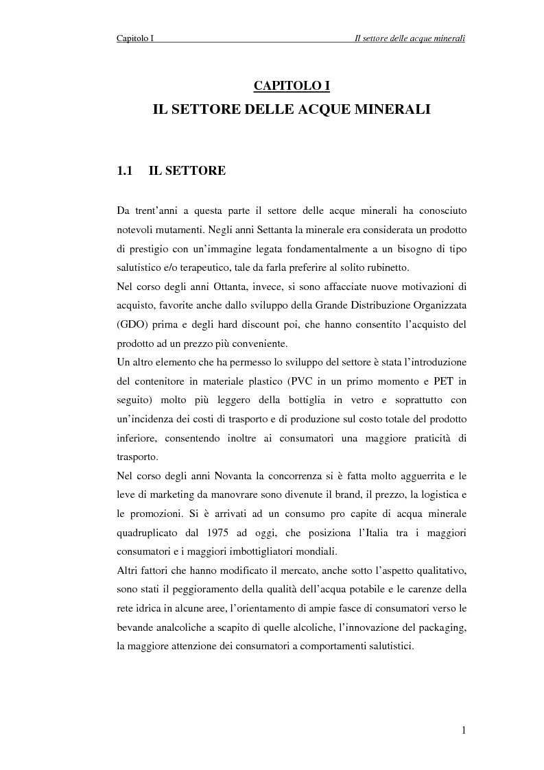 Anteprima della tesi: Creazione di Valore nel Settore delle Acque Minerali: il caso San Benedetto S.P.A., Pagina 6