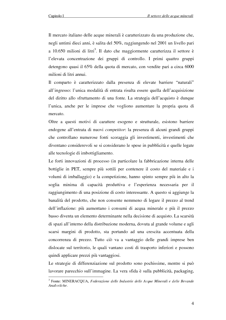 Anteprima della tesi: Creazione di Valore nel Settore delle Acque Minerali: il caso San Benedetto S.P.A., Pagina 9