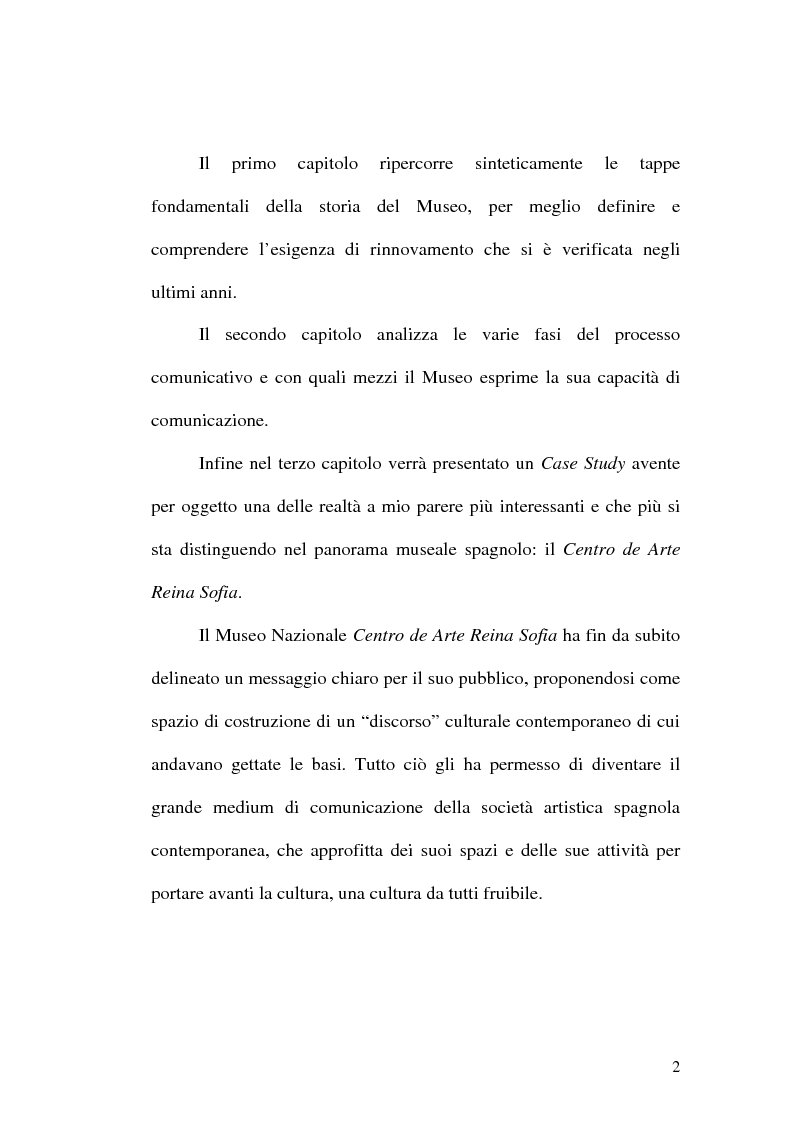 Anteprima della tesi: Il museo come spazio di comunicazione: El Museo Nacional Centro de Arte Reina Sofia di Madrid, Pagina 2