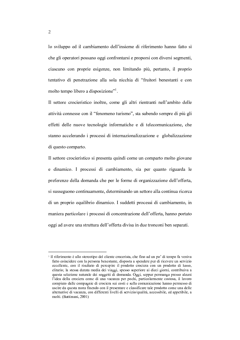 Anteprima della tesi: L'organizzazione e la gestione dell'attività crocieristica: il caso Costa Crociere, Pagina 2