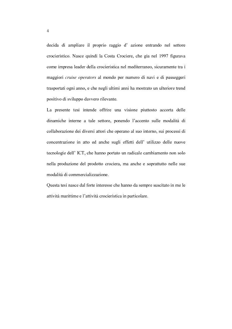 Anteprima della tesi: L'organizzazione e la gestione dell'attività crocieristica: il caso Costa Crociere, Pagina 4