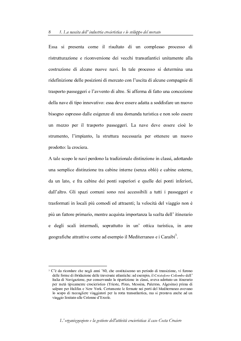Anteprima della tesi: L'organizzazione e la gestione dell'attività crocieristica: il caso Costa Crociere, Pagina 8