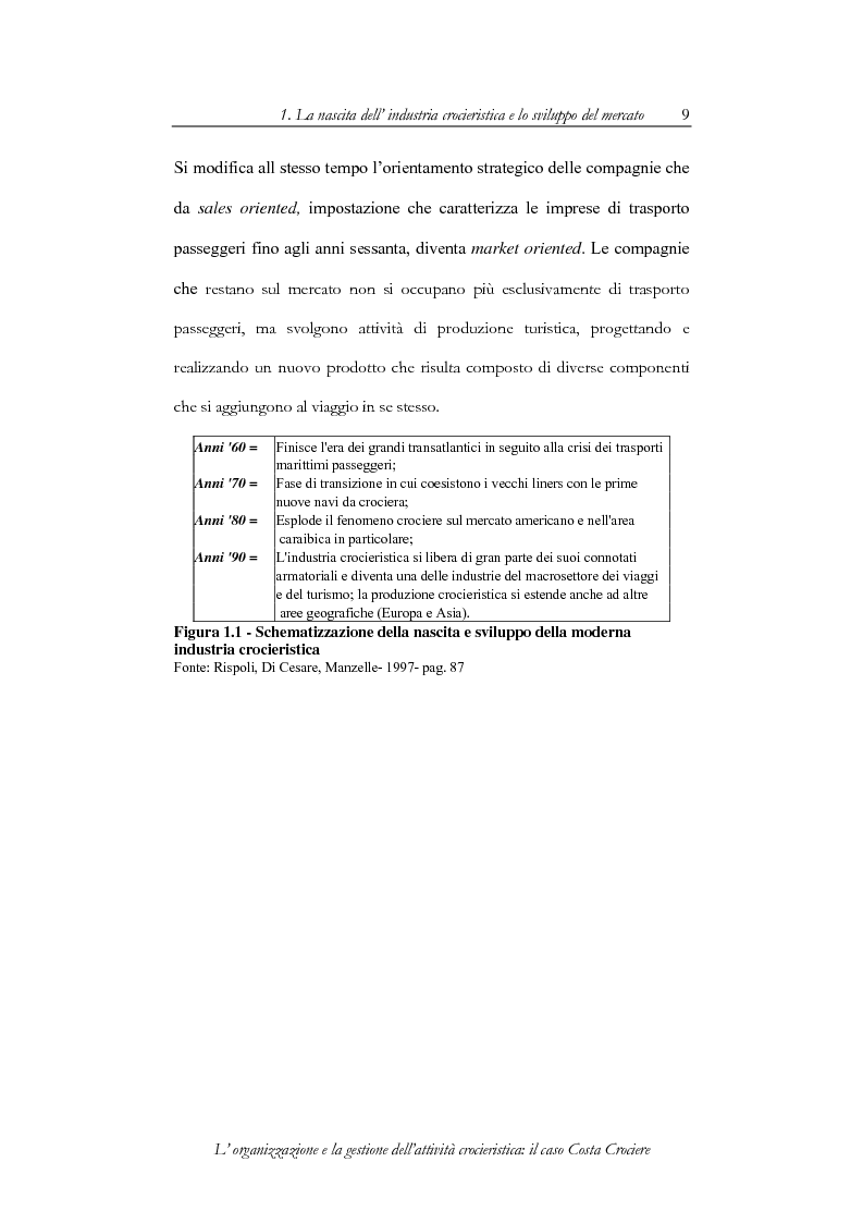 Anteprima della tesi: L'organizzazione e la gestione dell'attività crocieristica: il caso Costa Crociere, Pagina 9