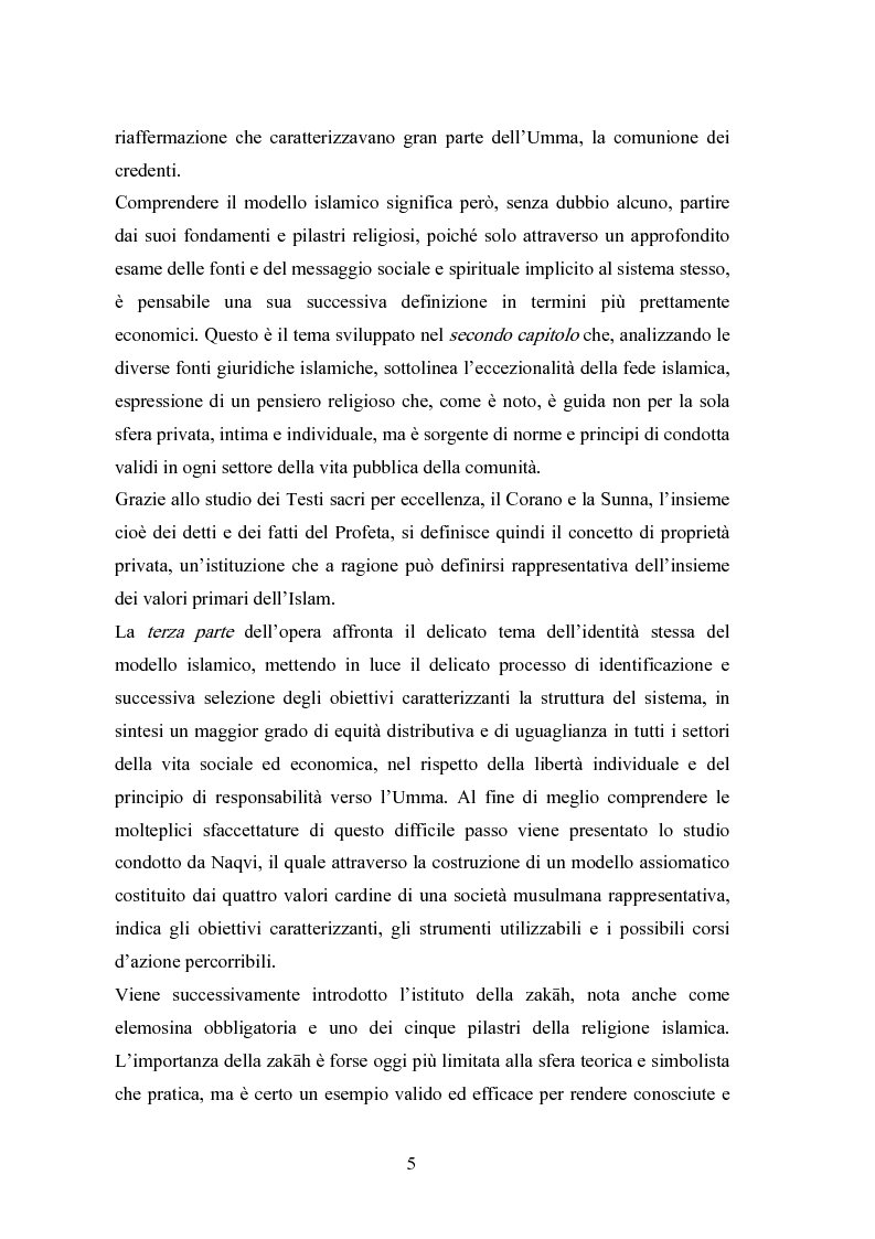 Anteprima della tesi: Il modello economico islamico Aspetti socio-economici ed etici, Pagina 5