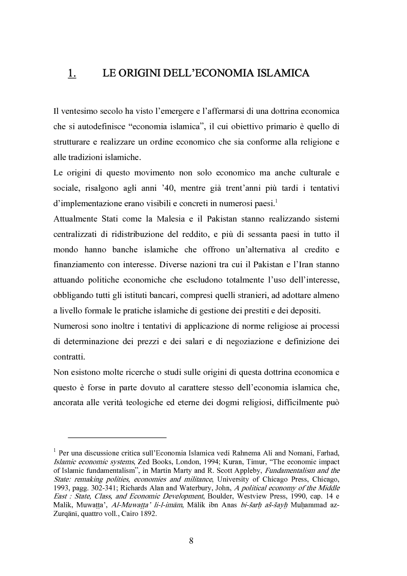 Anteprima della tesi: Il modello economico islamico Aspetti socio-economici ed etici, Pagina 8