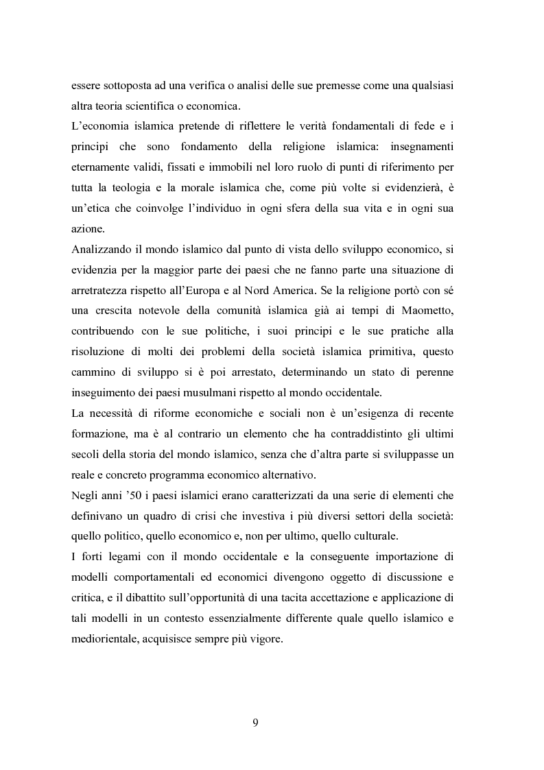 Anteprima della tesi: Il modello economico islamico Aspetti socio-economici ed etici, Pagina 9