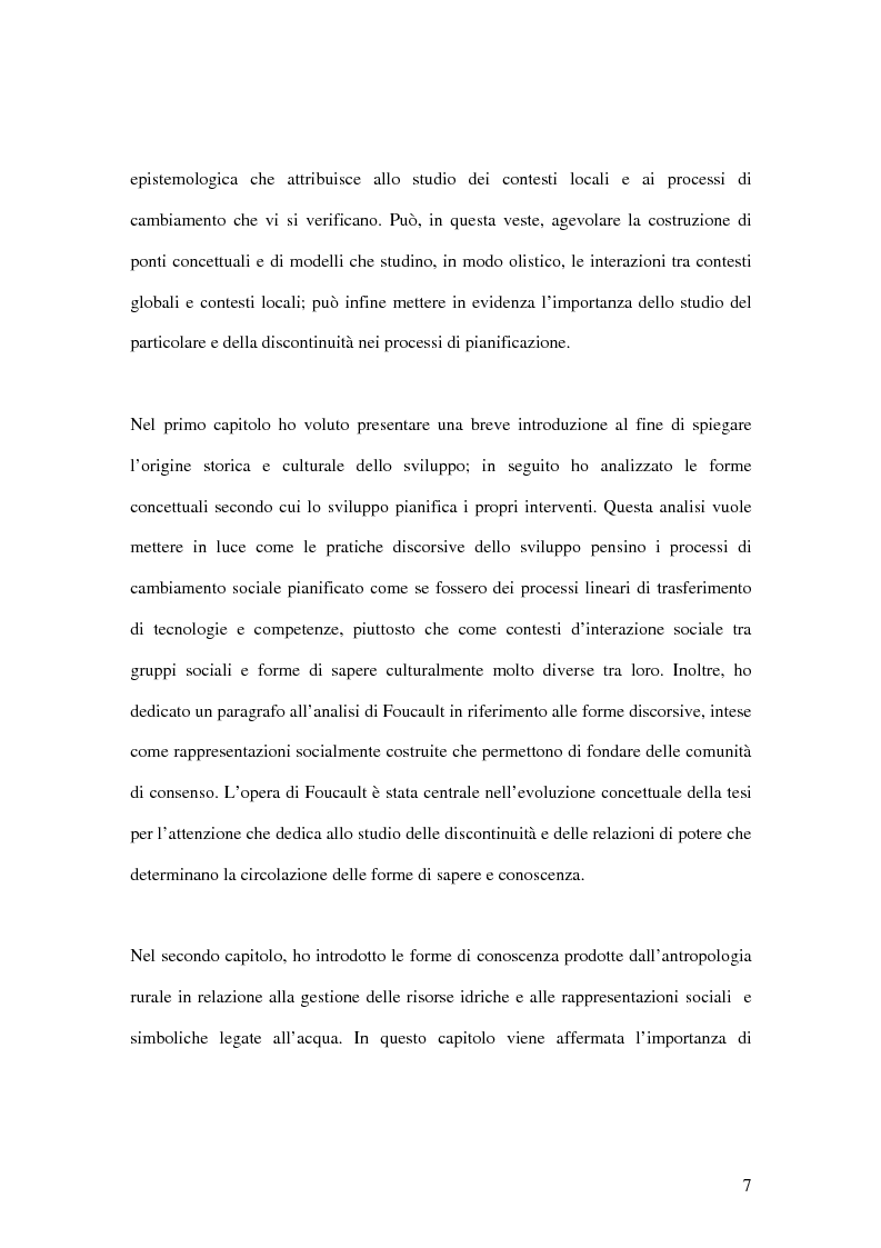 Anteprima della tesi: L'acqua tra pratiche discorsive e realtà: le dimensioni sociali, culturali e simboliche nella gestione delle risorse idriche, Pagina 3