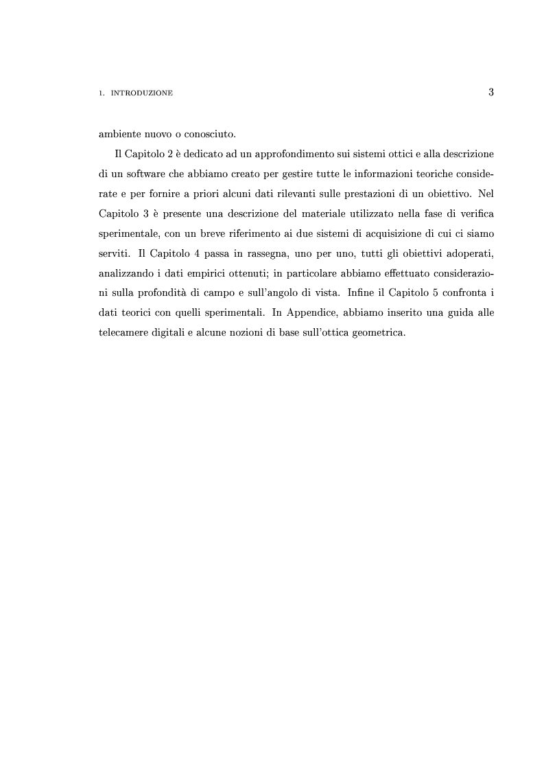 Anteprima della tesi: Interfaccia software per l'analisi e la verifica sperimentale delle componenti ottiche di sistemi di visione robotici, Pagina 3