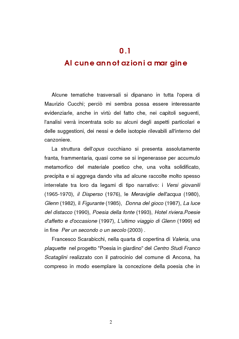 Anteprima della tesi: Sguardi e oggetti nell'opera di Maurizio Cucchi, Pagina 2