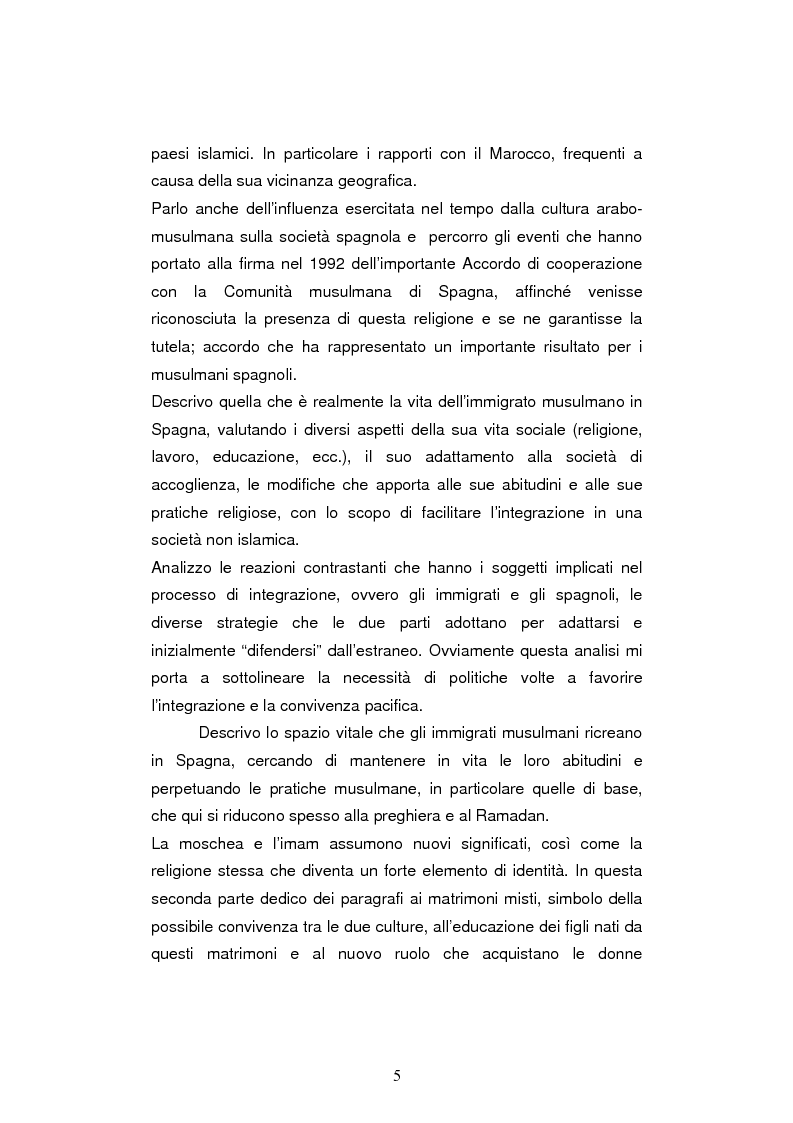 Anteprima della tesi: Le leggi sull'immigrazione e l'integrazione dei musulmani in spagna nella seconda metà del XX secolo, Pagina 3