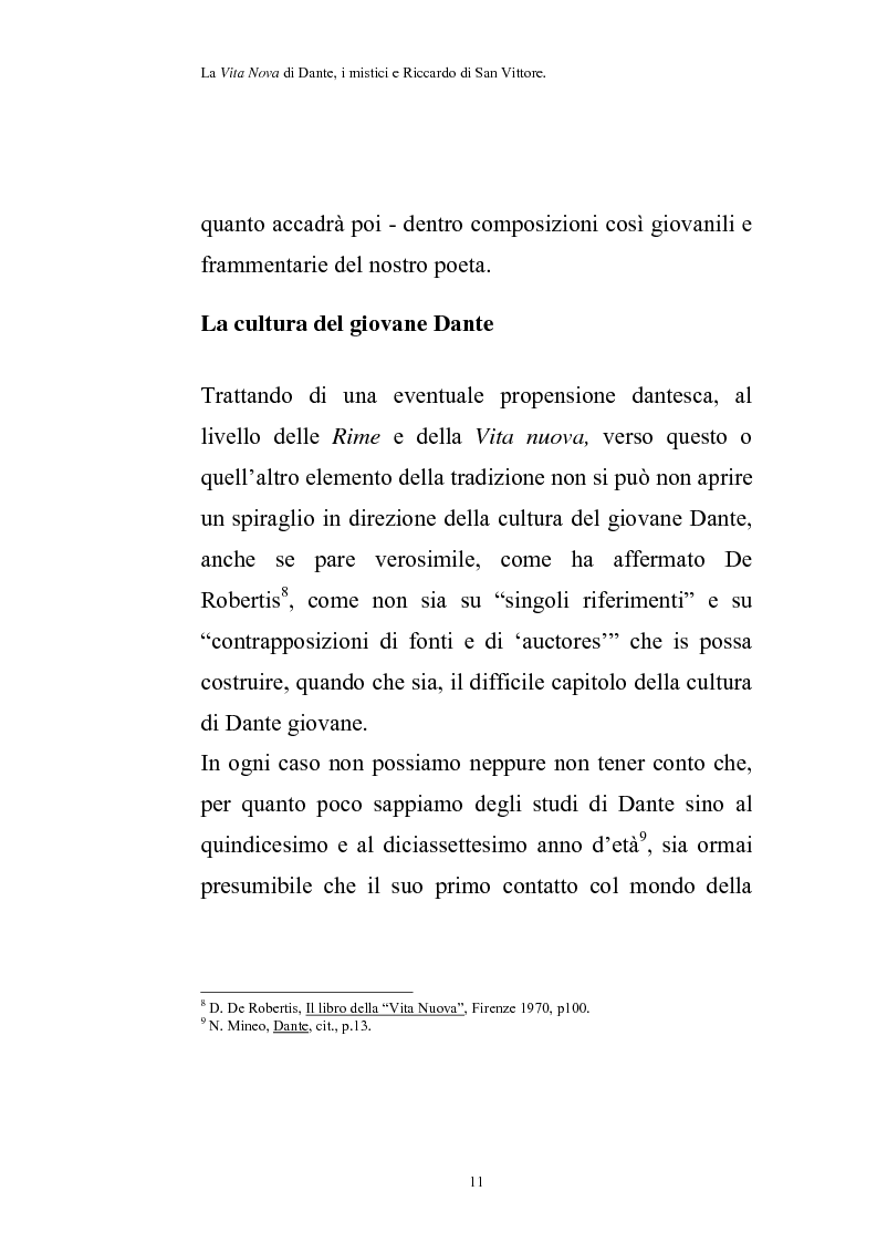 Anteprima della tesi: La Vita Nova di Dante, i mistici e Riccardo di San Vittore, Pagina 9