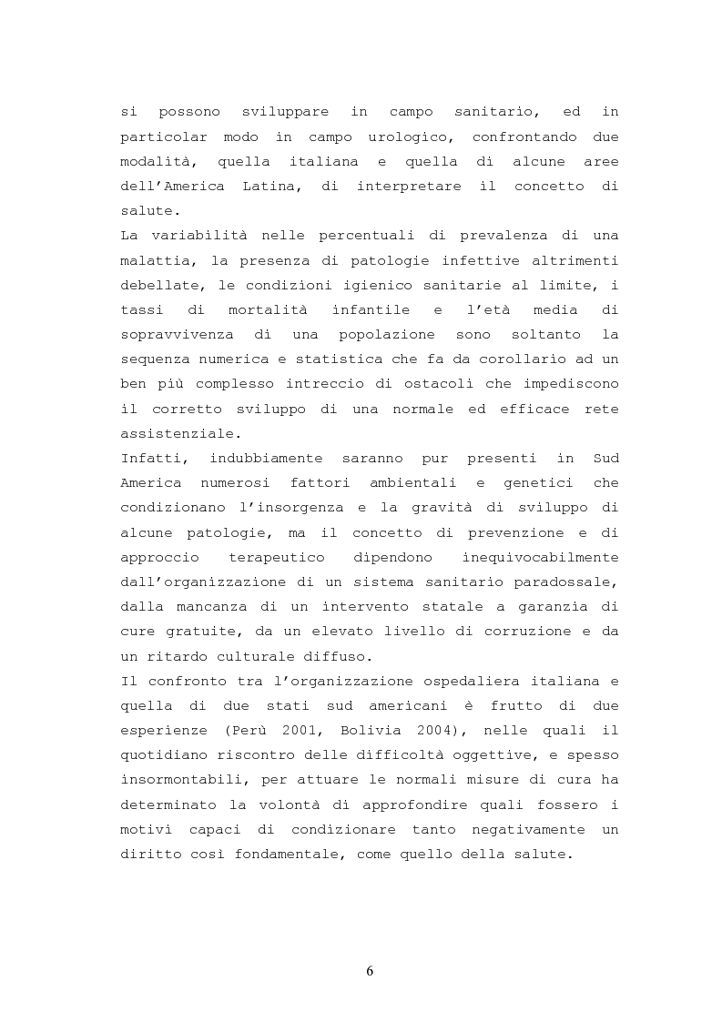 Anteprima della tesi: Patologie urologiche e welfare: confronto tra realtà italiana e di alcune aree del Sud America, Pagina 3