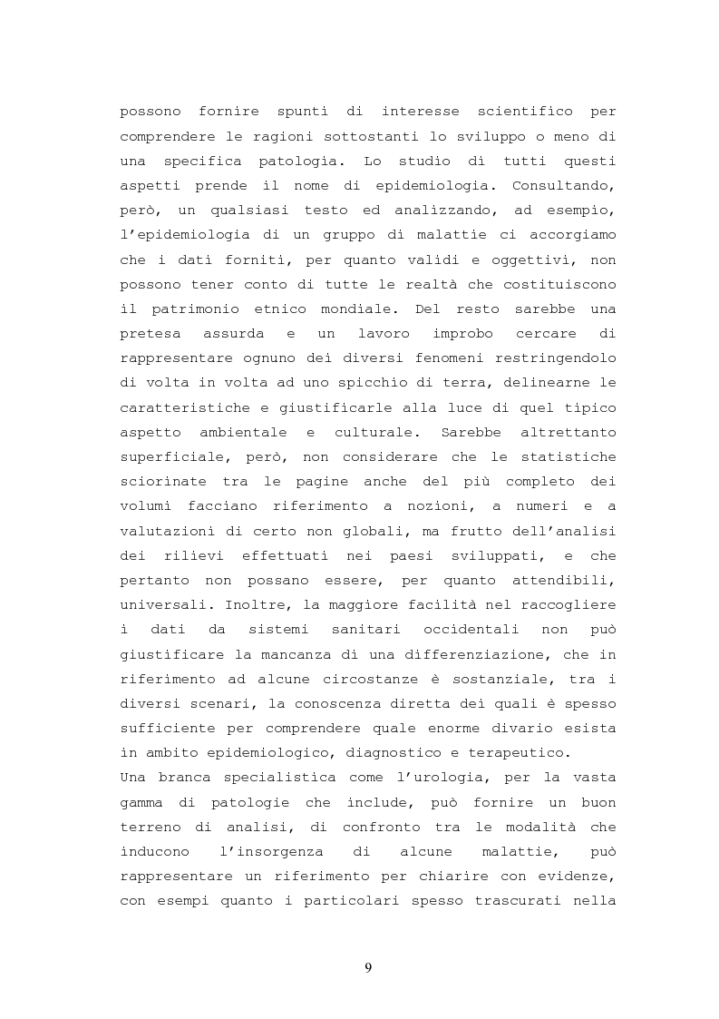 Anteprima della tesi: Patologie urologiche e welfare: confronto tra realtà italiana e di alcune aree del Sud America, Pagina 6