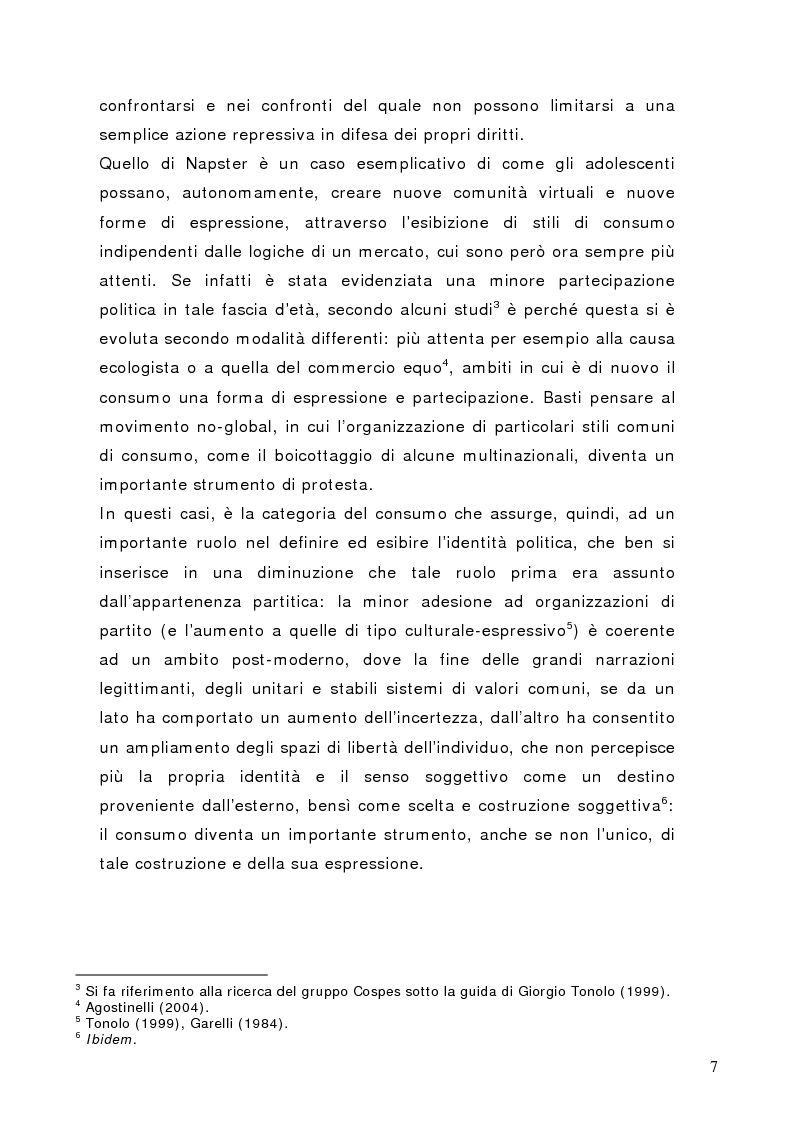 Anteprima della tesi: Tra conformismo e innovazione: il ruolo del consumo nella costruzione dell'identità negli adolescenti, Pagina 4