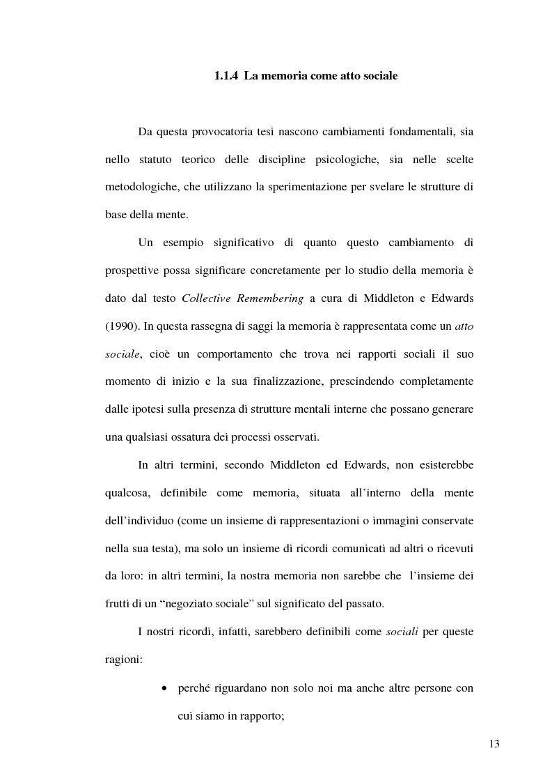 Anteprima della tesi: Natura sociale della Memoria, Pagina 10
