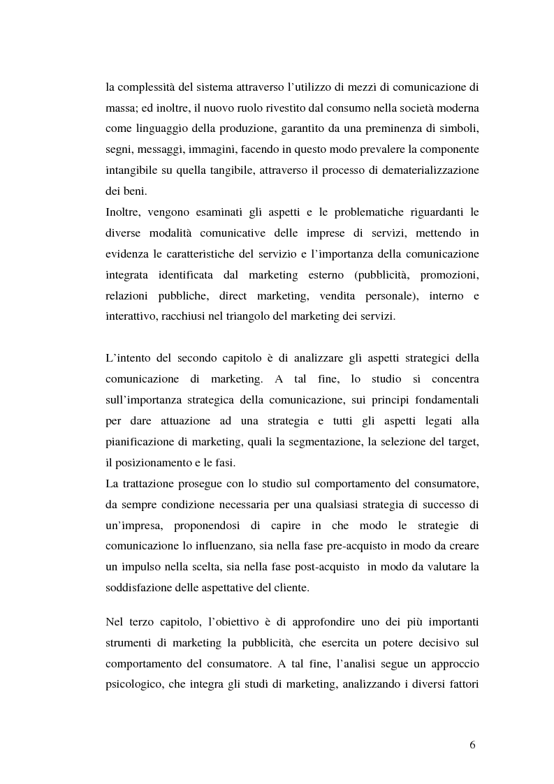 Anteprima della tesi: La comunicazione pubblicitaria delle imprese di servizi, Pagina 2