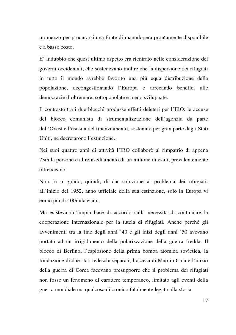 Anteprima della tesi: I beneficiari dell'attività dell'Alto Commissariato delle Nazioni Unite per i Rifugiati., Pagina 11