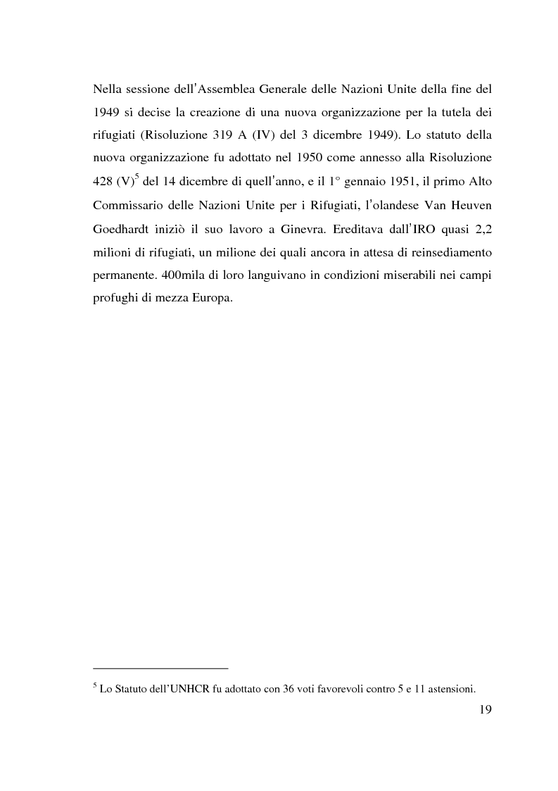 Anteprima della tesi: I beneficiari dell'attività dell'Alto Commissariato delle Nazioni Unite per i Rifugiati., Pagina 13