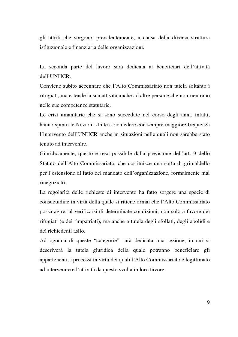 Anteprima della tesi: I beneficiari dell'attività dell'Alto Commissariato delle Nazioni Unite per i Rifugiati., Pagina 3