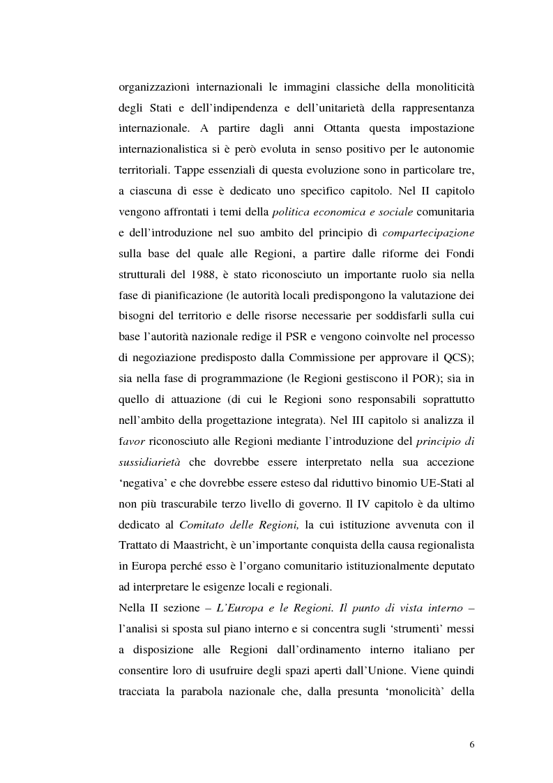 Anteprima della tesi: Il rapporto tra le Regioni e l'Unione europea, Pagina 3