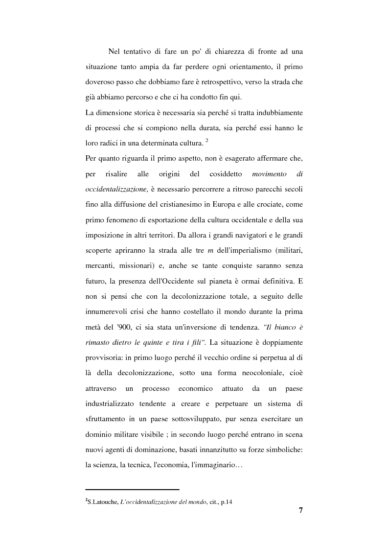 Anteprima della tesi: Globalizzazione e occidentalizzazione del mondo. Problemi e interpretazioni, Pagina 5
