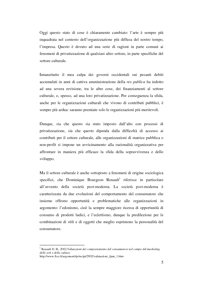 Anteprima della tesi: Il ruolo del management nello sviluppo del prodotto culturale, Pagina 2