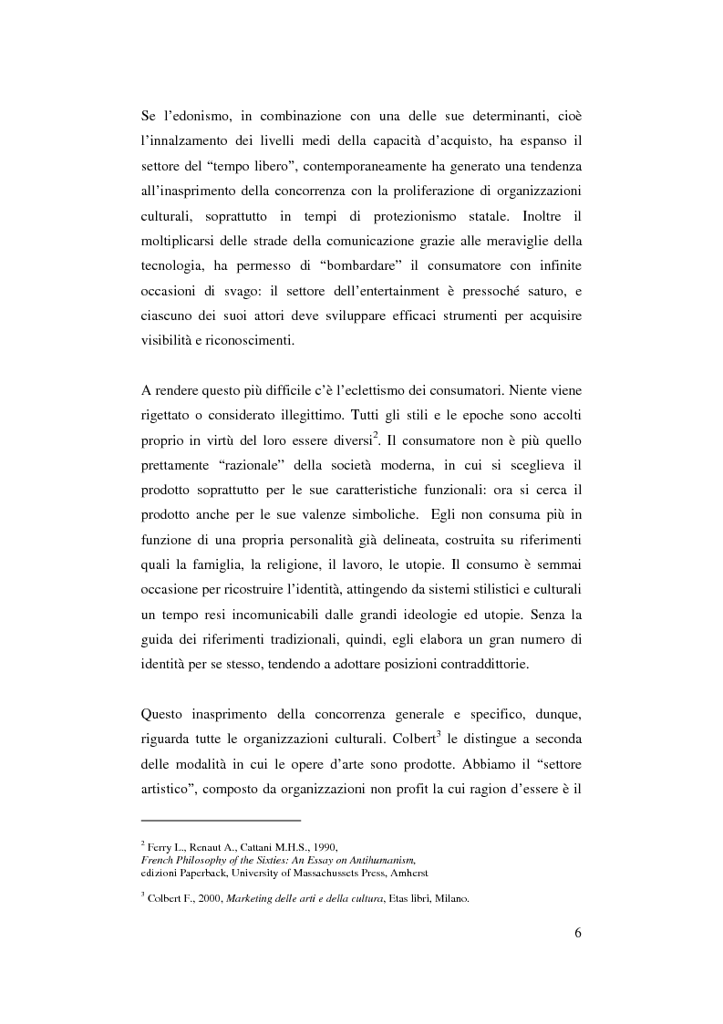 Anteprima della tesi: Il ruolo del management nello sviluppo del prodotto culturale, Pagina 3