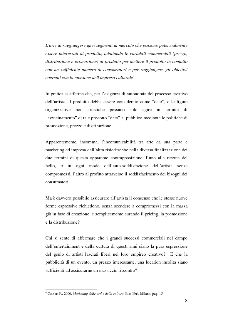 Anteprima della tesi: Il ruolo del management nello sviluppo del prodotto culturale, Pagina 5