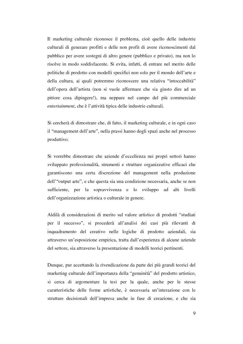 Anteprima della tesi: Il ruolo del management nello sviluppo del prodotto culturale, Pagina 6