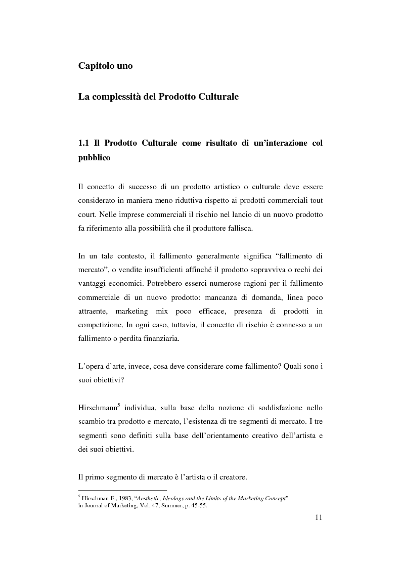Anteprima della tesi: Il ruolo del management nello sviluppo del prodotto culturale, Pagina 8