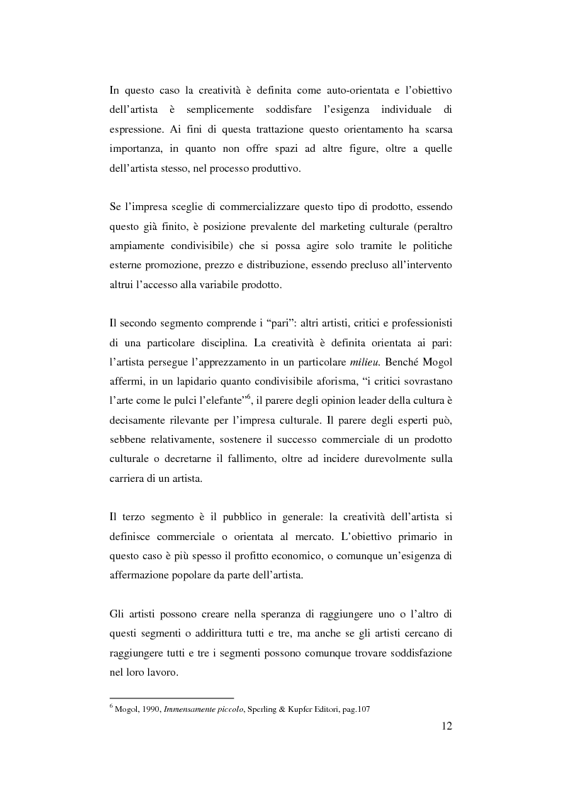Anteprima della tesi: Il ruolo del management nello sviluppo del prodotto culturale, Pagina 9