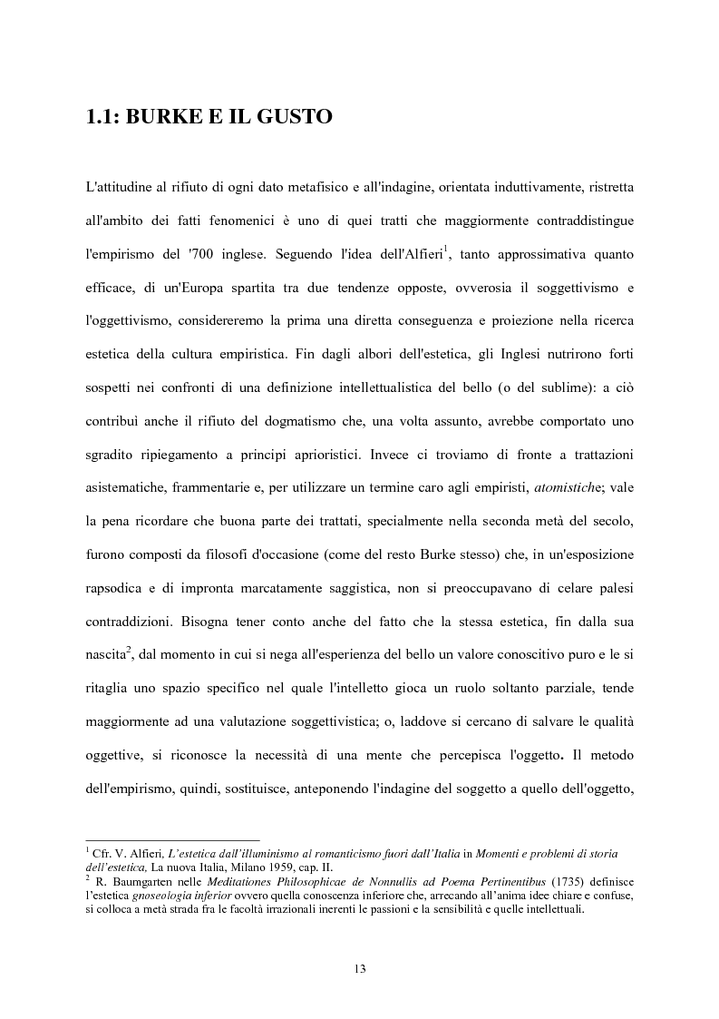 Anteprima della tesi: Burke e il sublime nella prima metà del 'Settecento inglese, Pagina 12