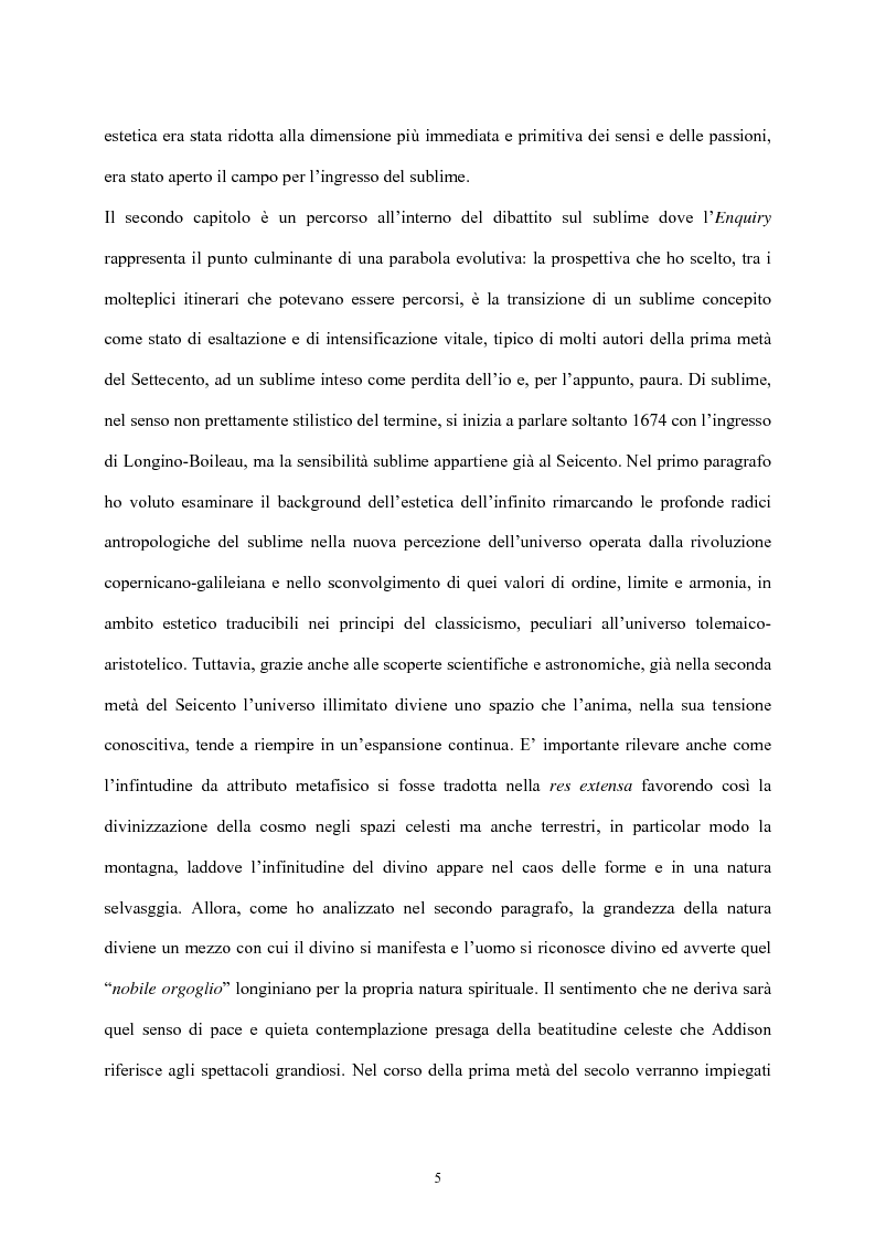 Anteprima della tesi: Burke e il sublime nella prima metà del 'Settecento inglese, Pagina 4