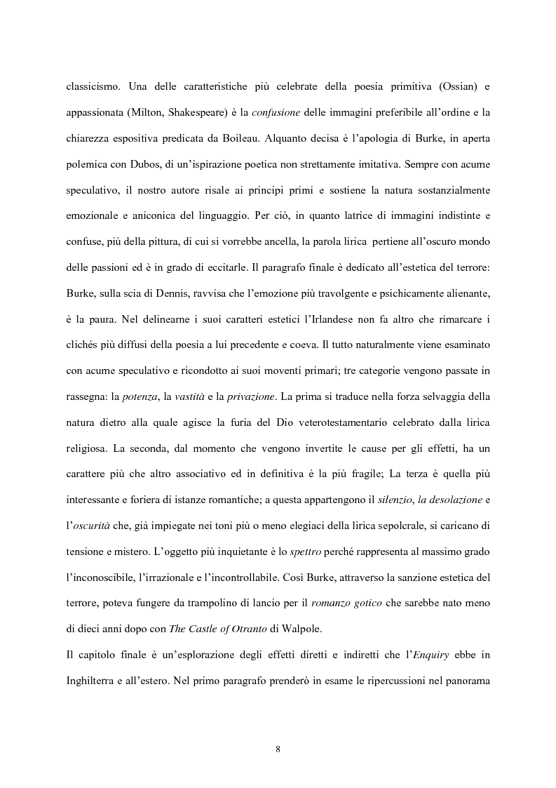 Anteprima della tesi: Burke e il sublime nella prima metà del 'Settecento inglese, Pagina 7