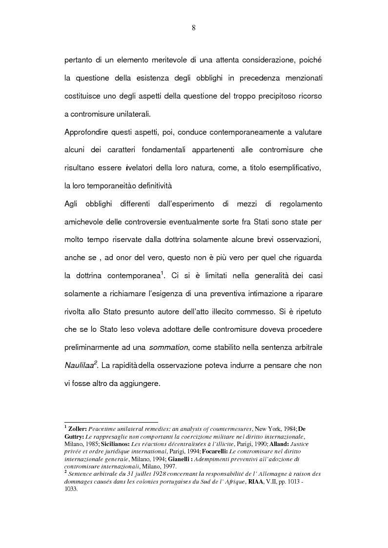 Anteprima della tesi: Le condizioni per l’esercizio dell’autotutela nel diritto internazionale, Pagina 2