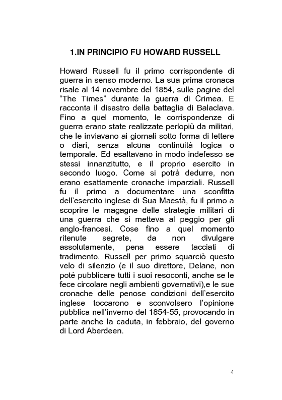 Anteprima della tesi: Giornalismo di guerra: tecniche, evoluzioni, analisi, Pagina 3