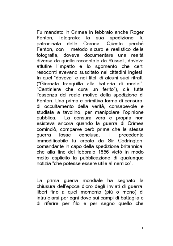 Anteprima della tesi: Giornalismo di guerra: tecniche, evoluzioni, analisi, Pagina 4