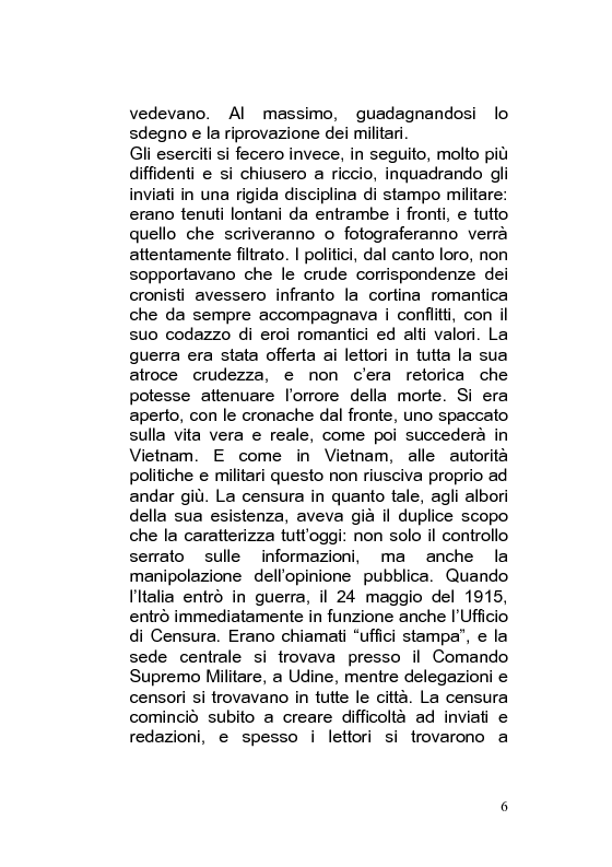 Anteprima della tesi: Giornalismo di guerra: tecniche, evoluzioni, analisi, Pagina 5