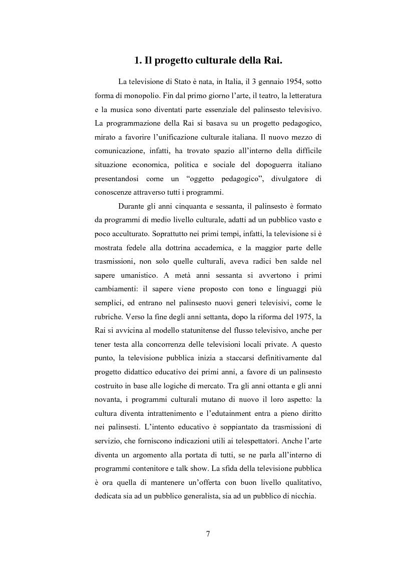 Anteprima della tesi: I programmi d'arte nella televisione pubblica italiana, Pagina 5